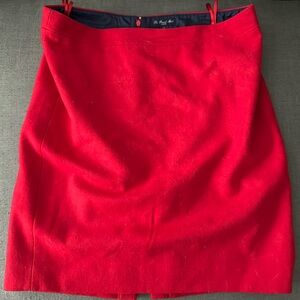 Red Wool Knee length Skirt